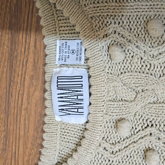 Yamamoto Cable Knit Bobble Sweater Cozy Cottagecore Cabincore Chunky Pullover M - Picture 4 of 8